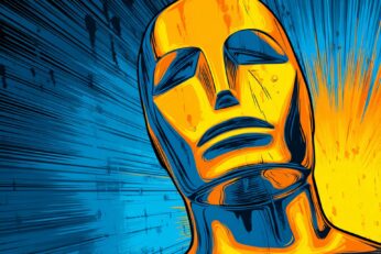 illustration of Oscars statue with a frowning face