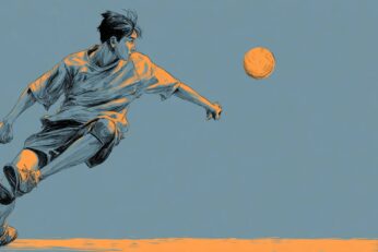 illustration of man playing Sepak Takraw