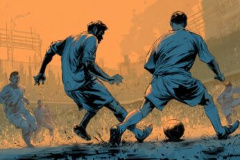 illustration of men playing soccer