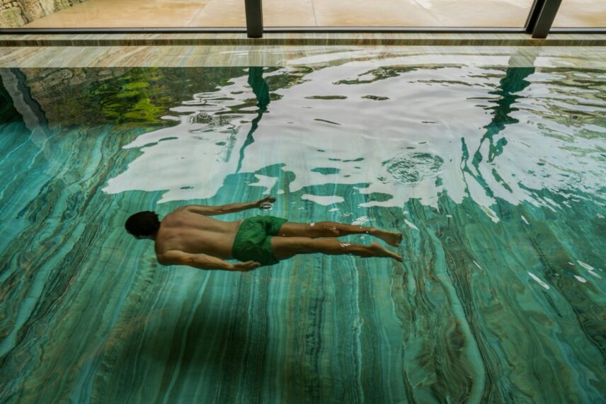 Man swimming in a pool
