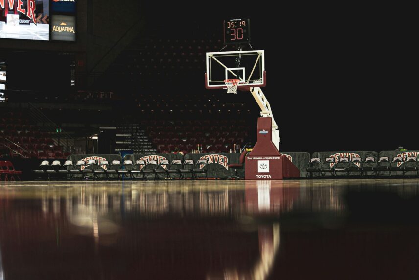 A basketball court.