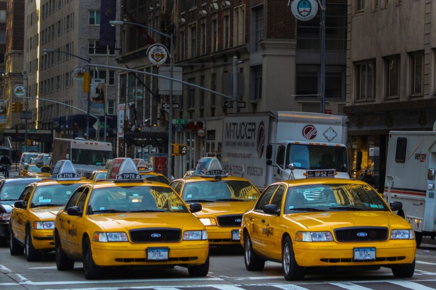 Taxis in New York City.