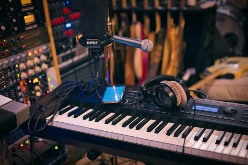 an at-home music studio