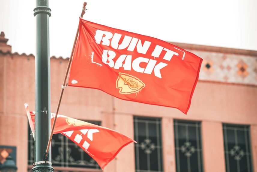 Kansas City Chiefs banners after winning an NFL championship