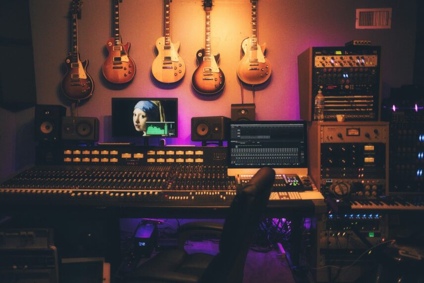 a professional music production setup