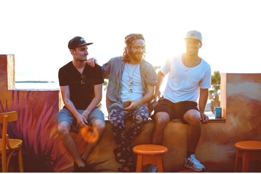 group of men hanging out