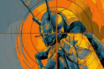 illustration of a bug in the crosshairs