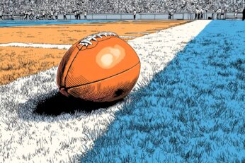 illustration of a football in a stadium