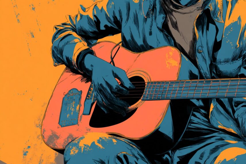 illustration of a man playing the guitar