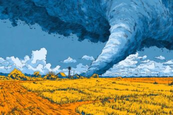 illustration of a tornado in a field