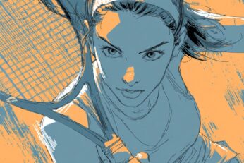 illustration of a woman playing tennis