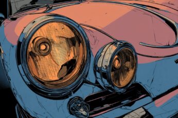 illustration of car headlights