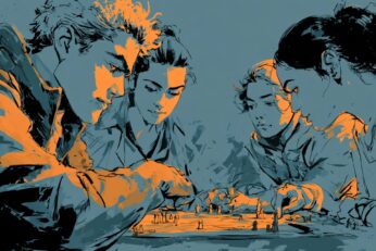 illustration of friends playing a game