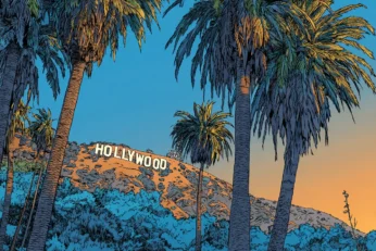 illustration of the Hollywood sign