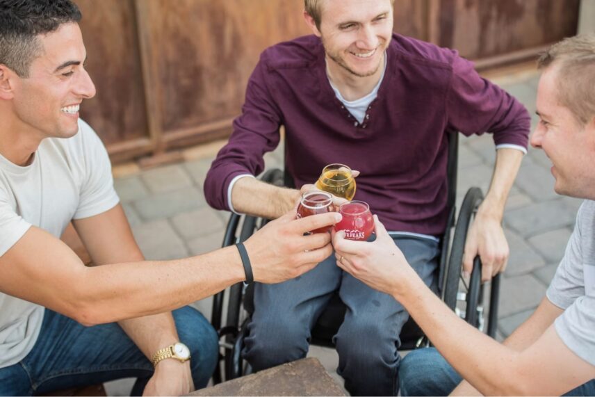 men with drinks
