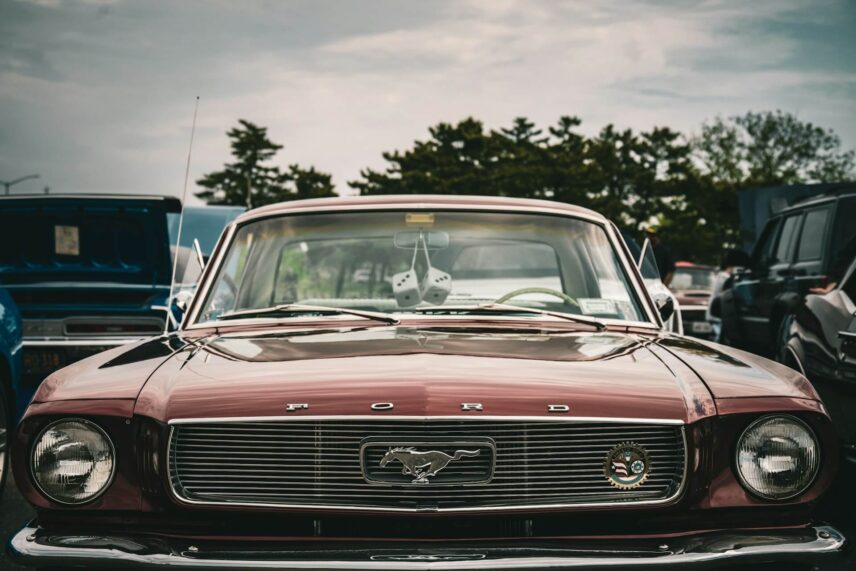 Classic red Ford Mustang