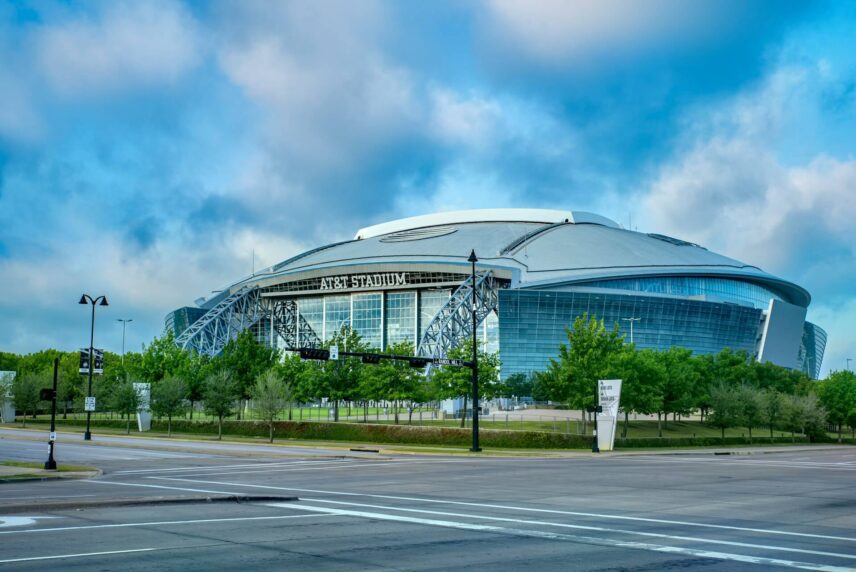 View of AT&T Stadium from the parking lot