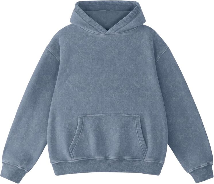Gray, vintage-wash hoodie