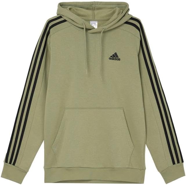 Green adidas hoodie with three black stripes on each arm