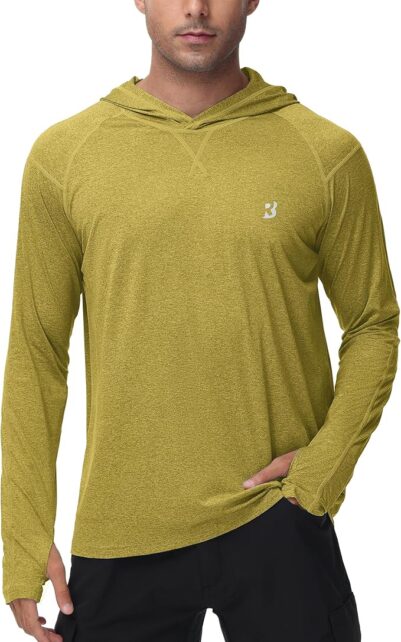Mustard-colored thin, UV-protection hoodie