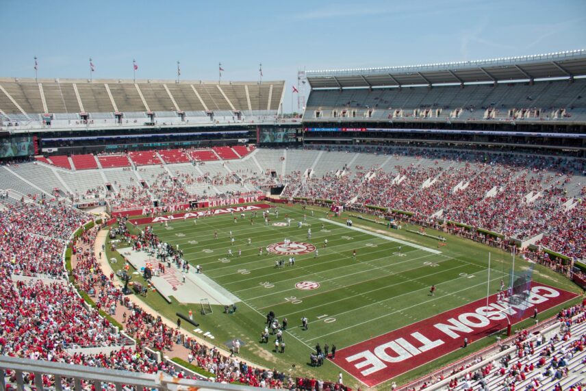 Alabama's football stadium wide shot of field and stands