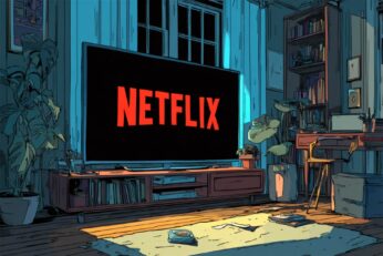 illustration of a TV with the Netflix logo in the middle
