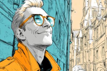 illustration of a man in a coat