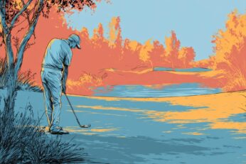 illustration of a man playing golf