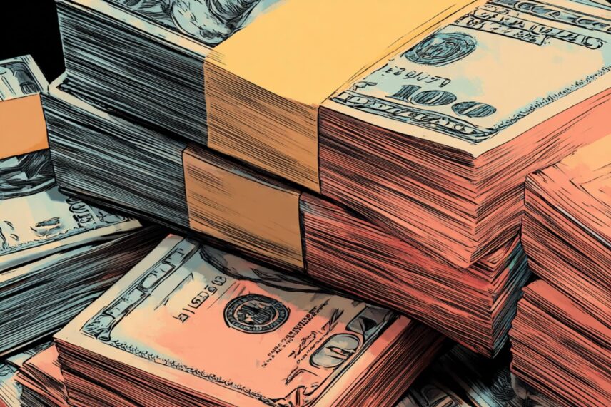 illustration of stacks of US money