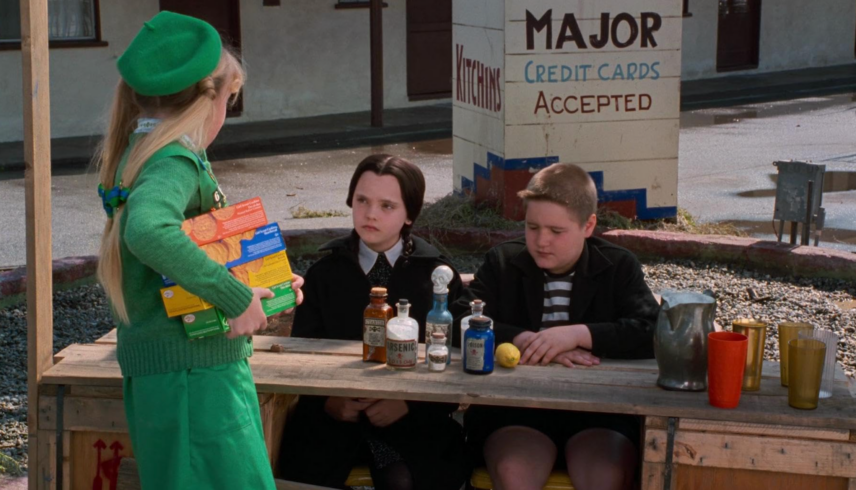 Christina Ricci, Mercedes McNab, and Jimmy Workman in The Addams Family