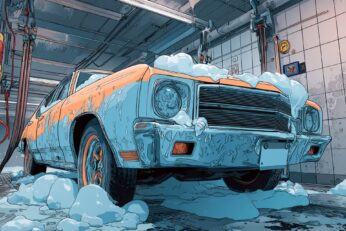 illustration of a car in a carwash