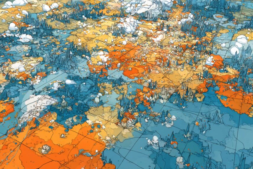 illustration of a map from above