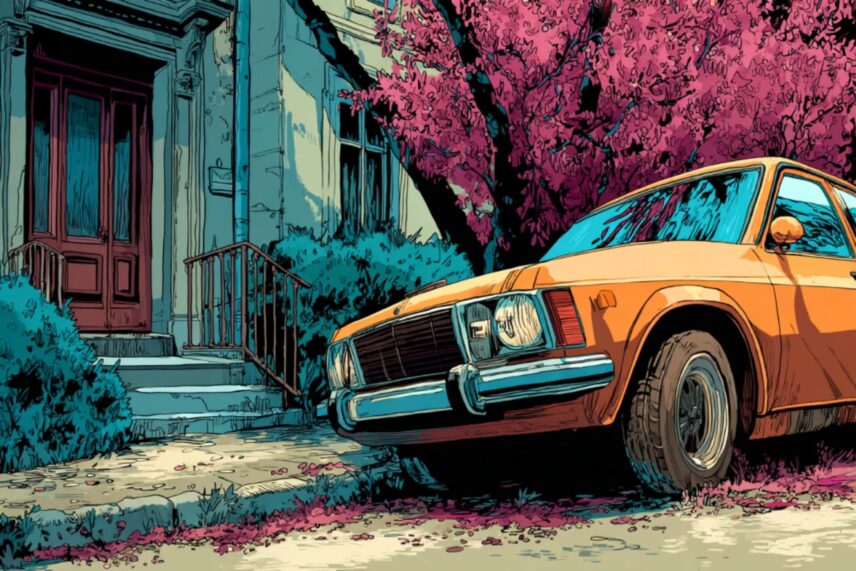 illustration of a parked car
