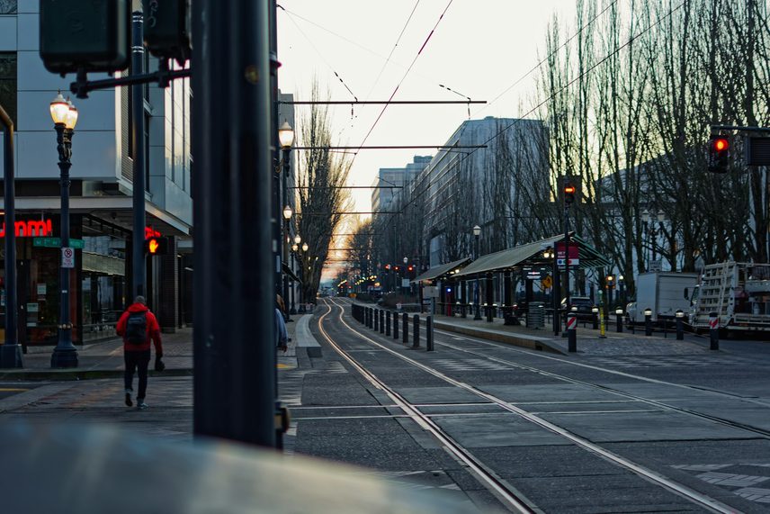 City with railroad