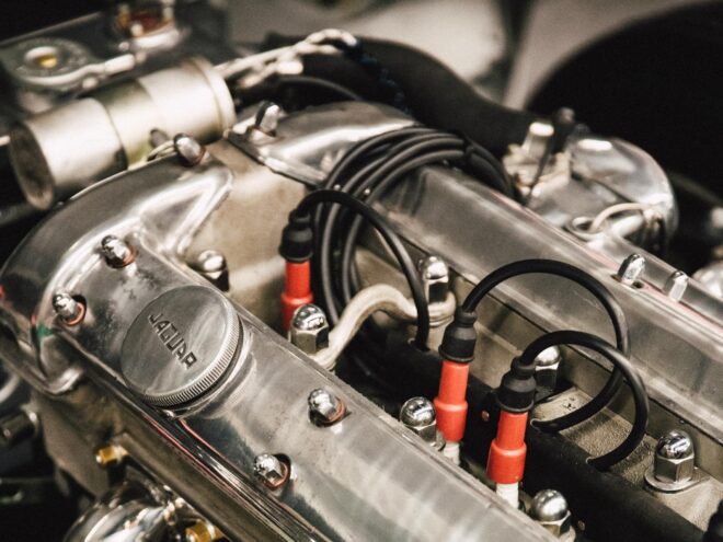 Closeup of a car engine