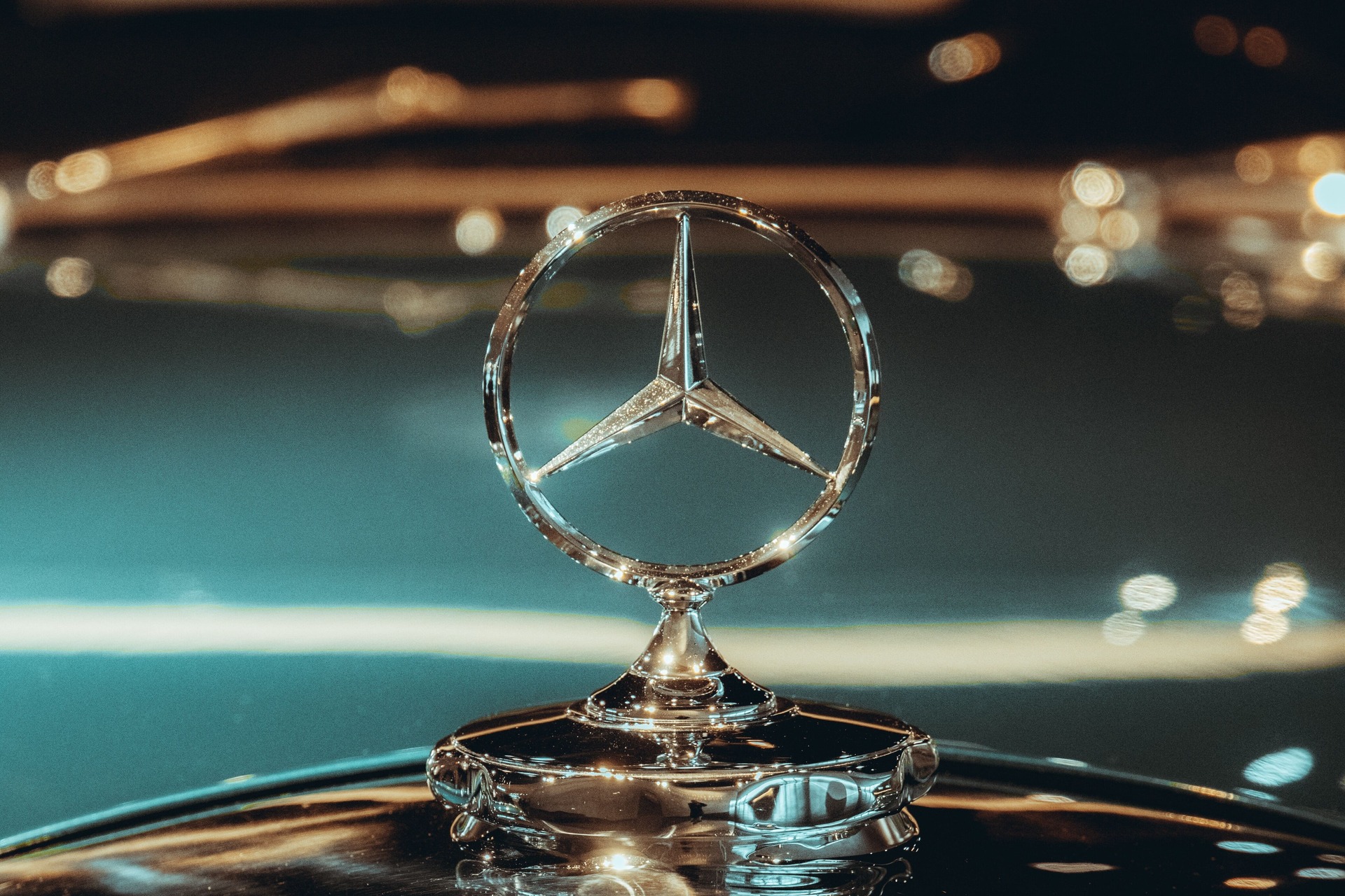 Mercedes Benz logo closeup