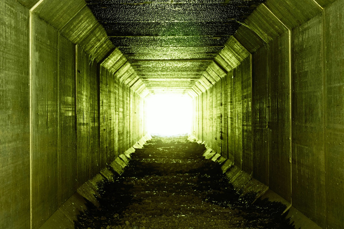 An underground bunker tunnel