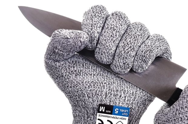 Cut-resistant gloves, a part of the whittling essentials.