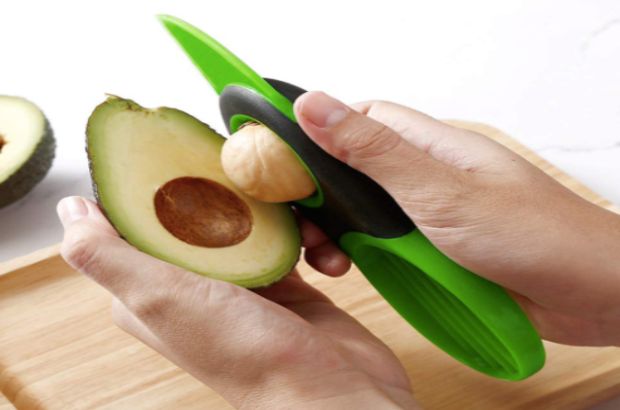 An avocado slicer, a cooking essential. 