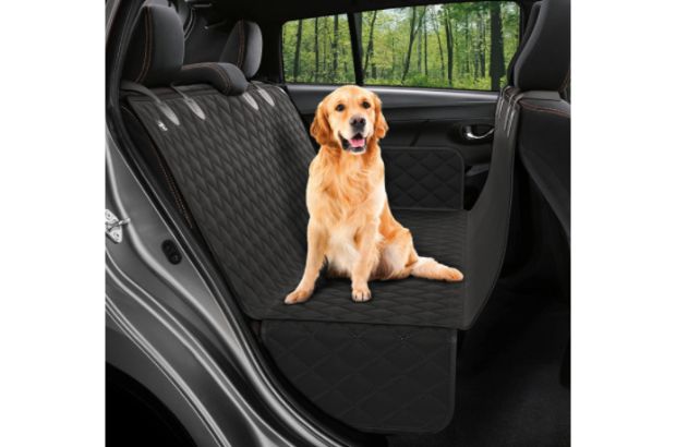 Black waterproof backseat cover for dogs