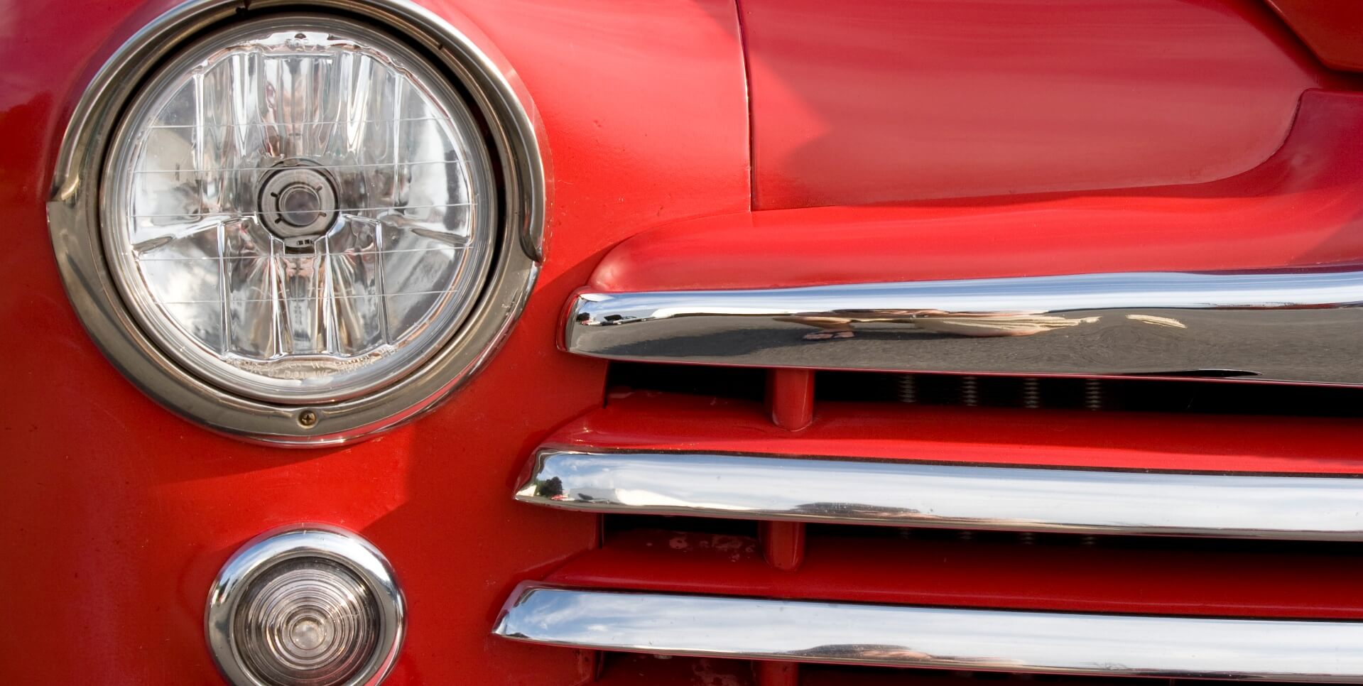 Front grill of classic car.