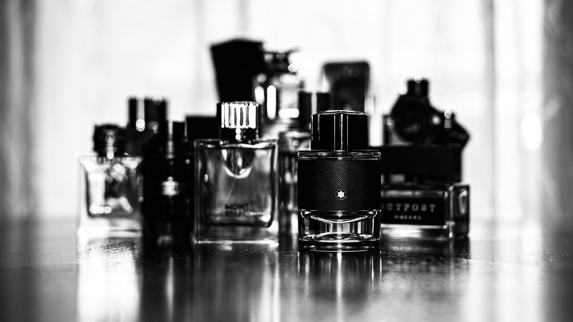 Collection of men's cologne.
