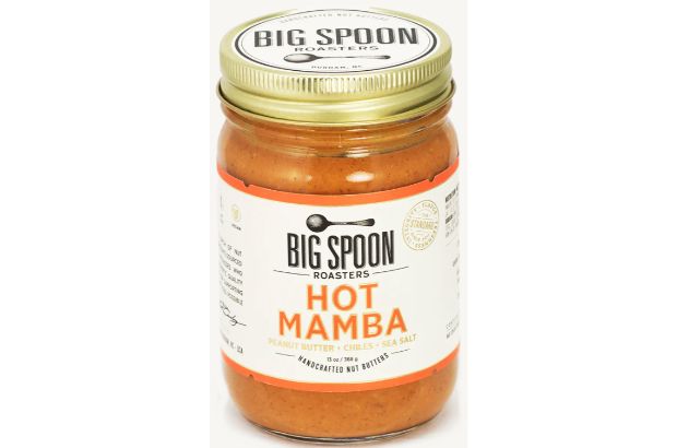 Jar of Hot Mamba peanut butter.