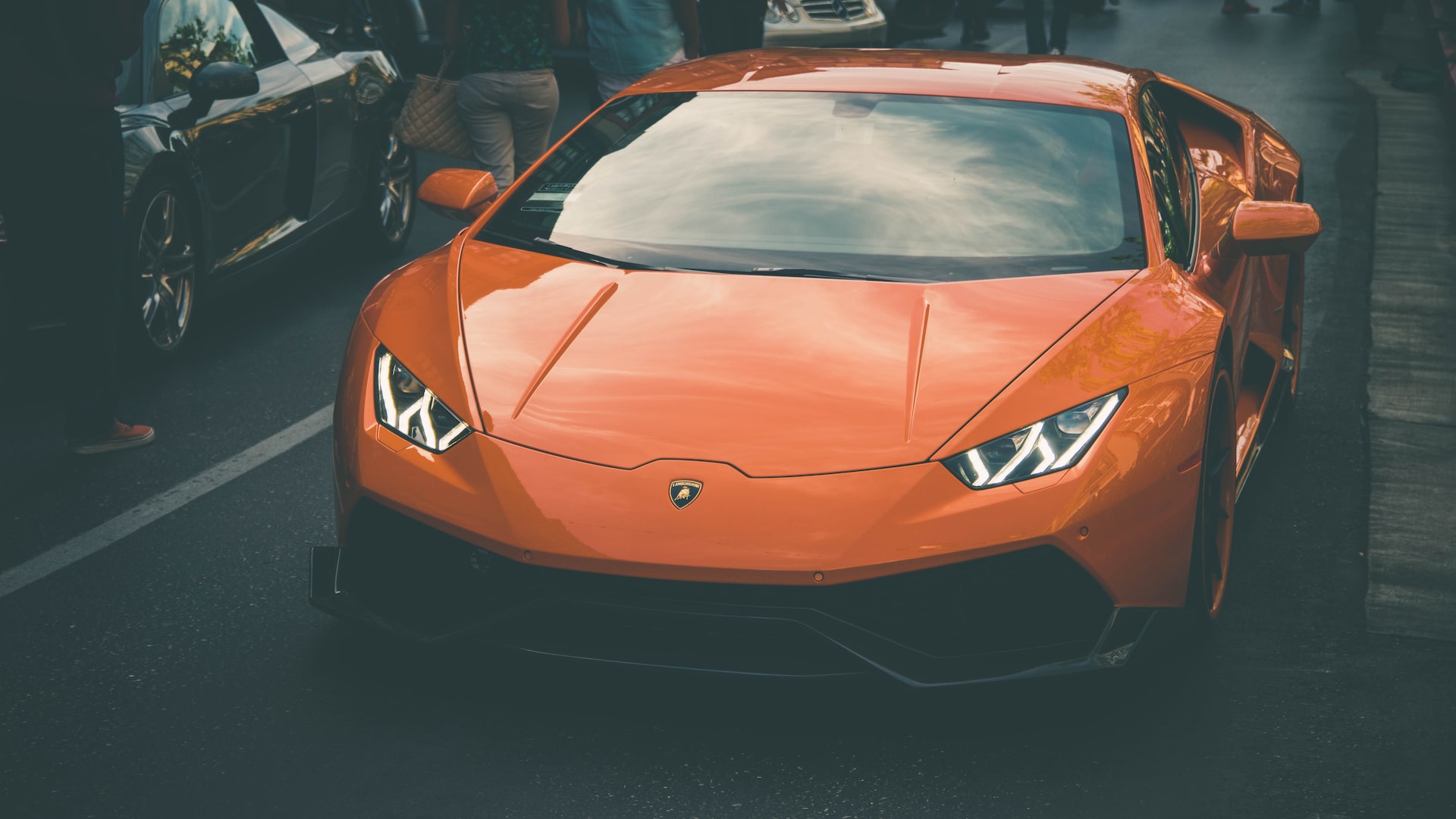 Orange Lamborghini.