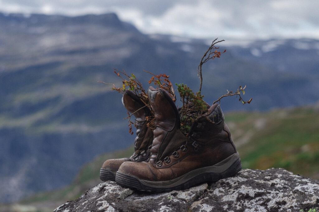 A pair of hiking boots for men