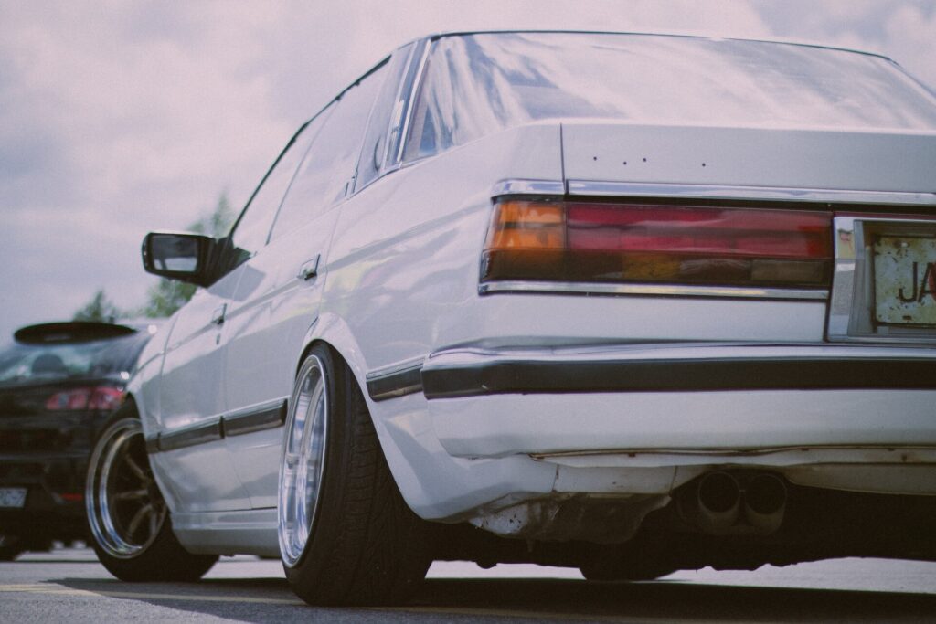 A white car on the road - bosozoku cars