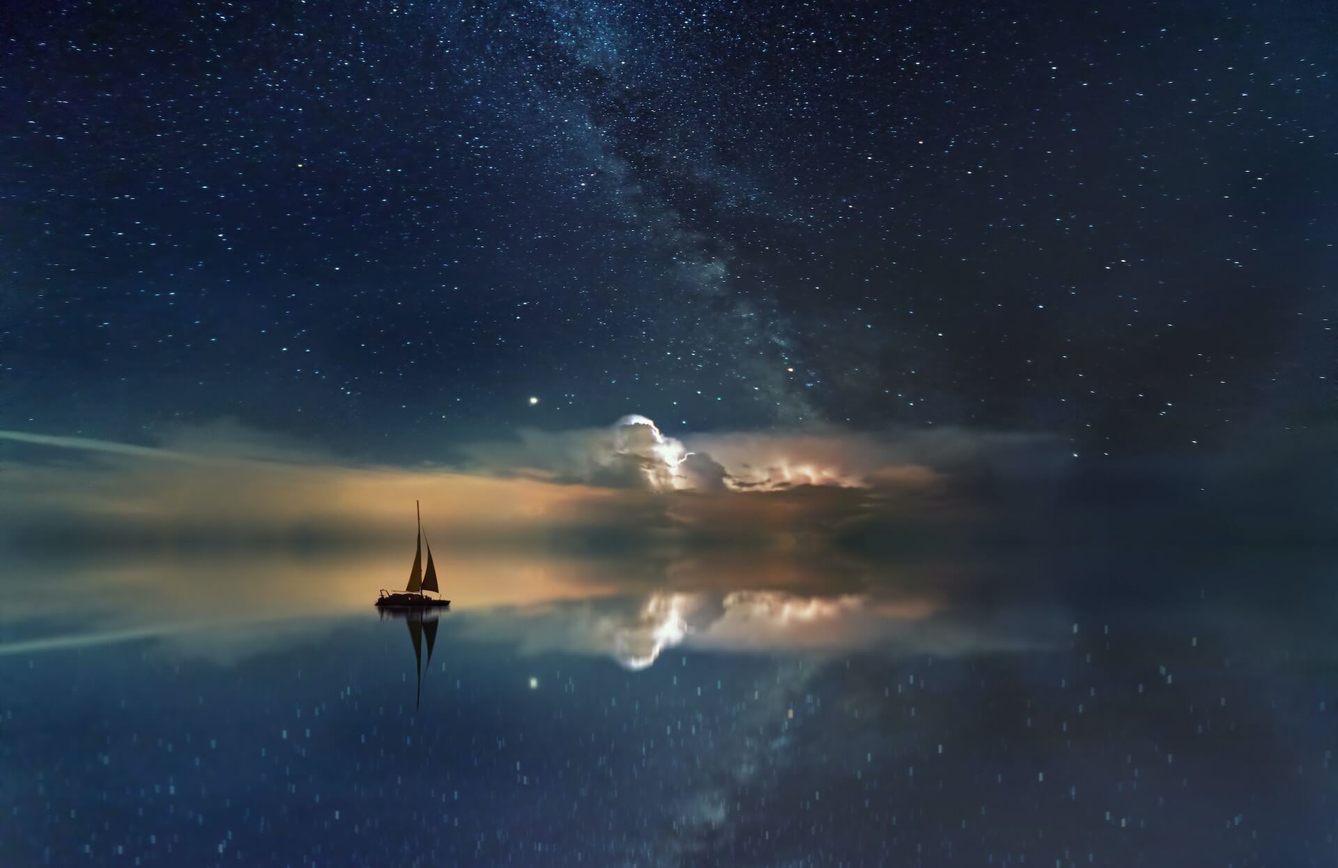 Ship sails through the sky in a fantasy world - AI game.