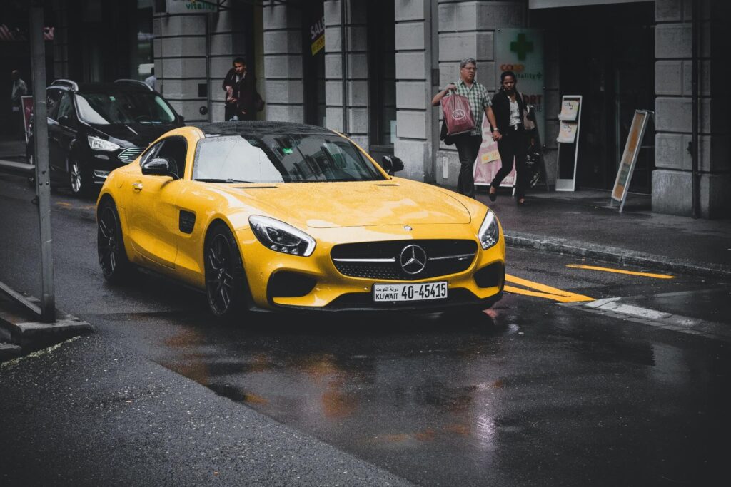 Yellow coupe