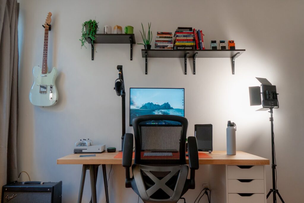 Room setup with computer