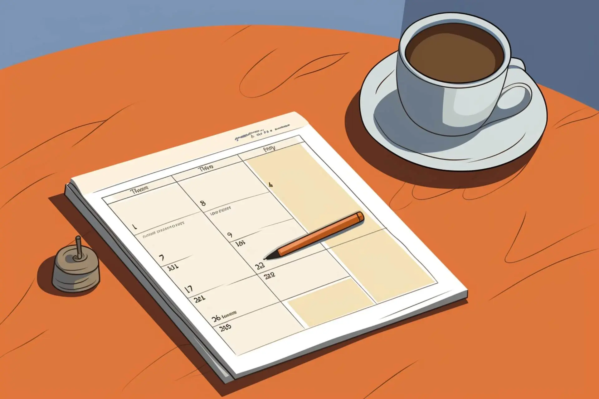 How to Manage Your Time Wisely - Featured Illustration of calendar on table
